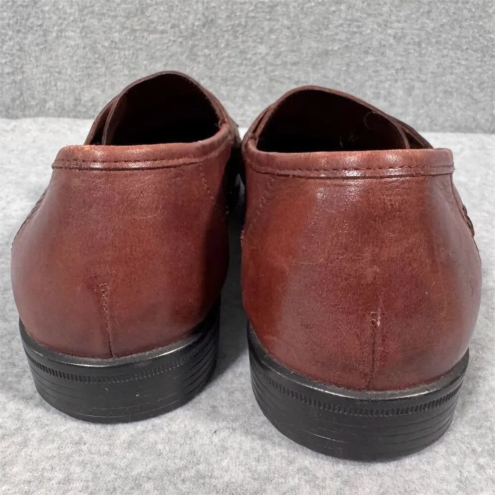 Nunn Bush Men's Tassel Loafers Brown Woven Moc Toe Slip-On Size 11.5M